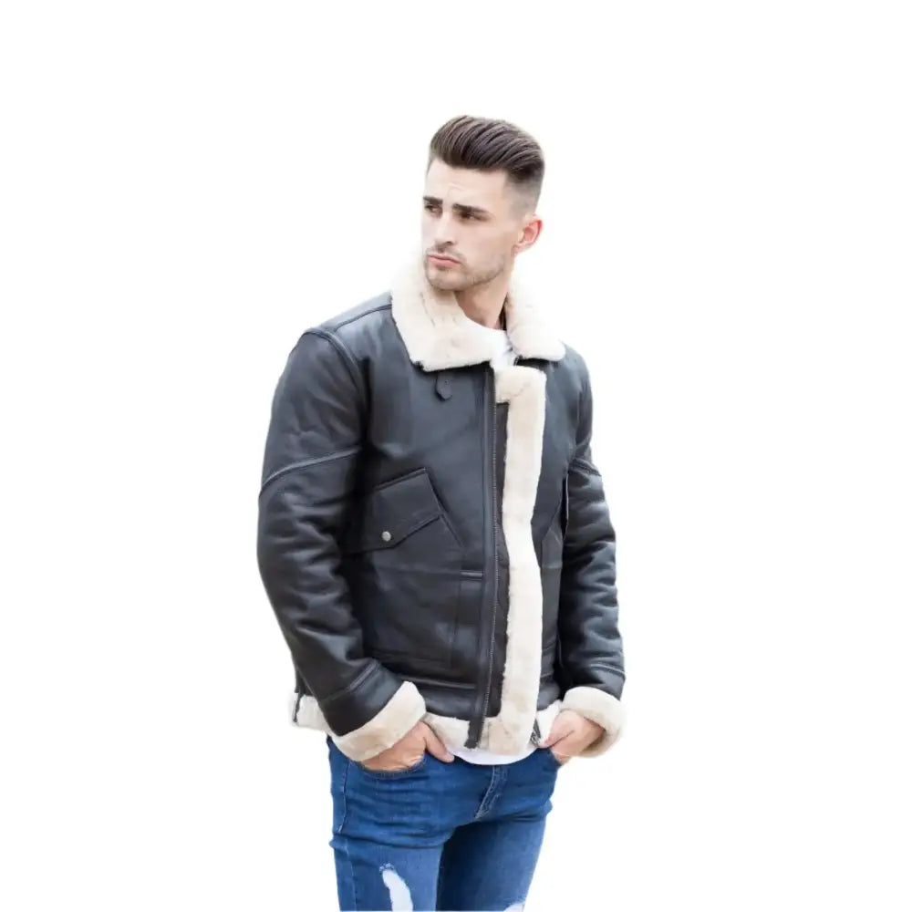 Men’s Airforce Shearling Leather Jacket-2