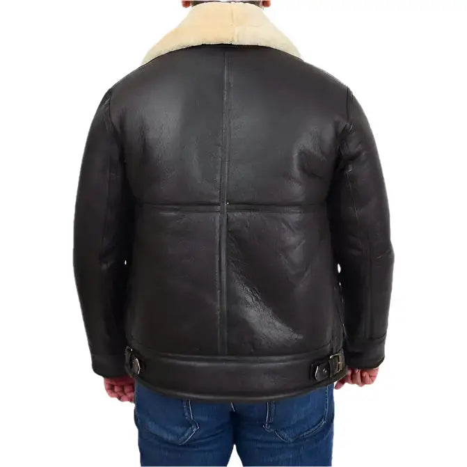 Men’s B3 Bomber Aviator Sheepskin Shearling Flying Coat-3