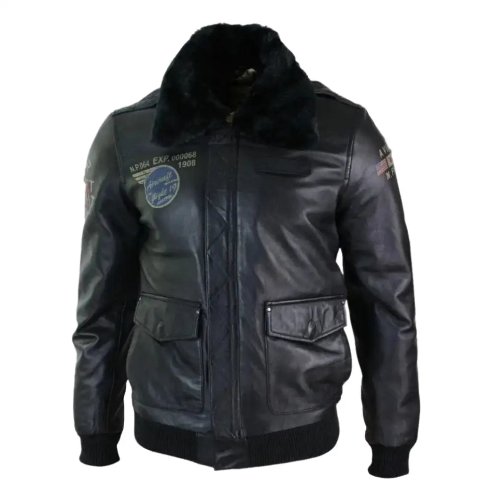 Men’s Black Aviator Jacket-0