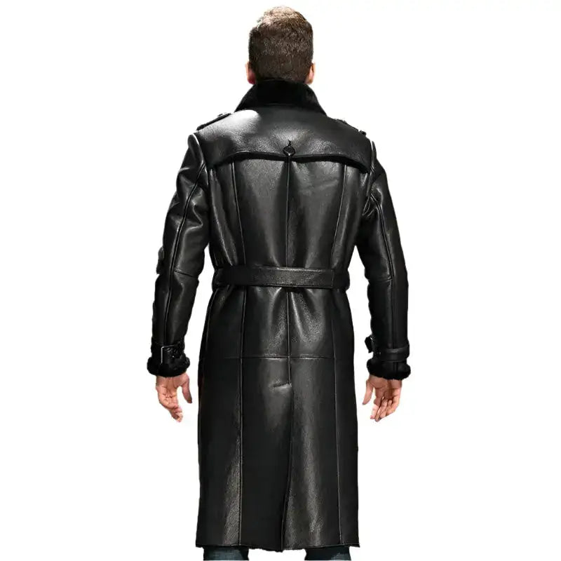 Men’s Black Oversize Shearling Coat-1