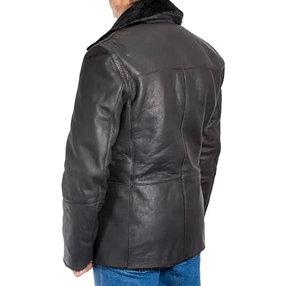 Men’s Double Breasted Sheepskin Shearling Coat-1