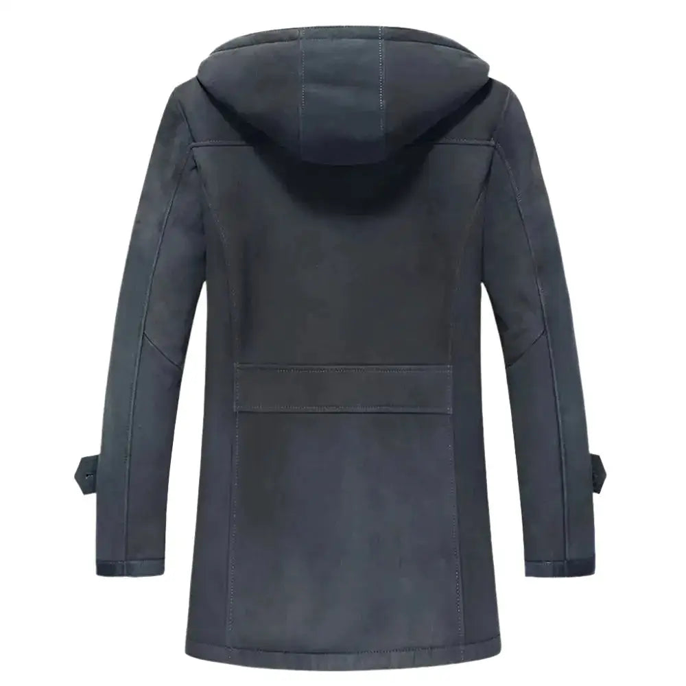 Men’s Hooded Shearling Fur Coat-1