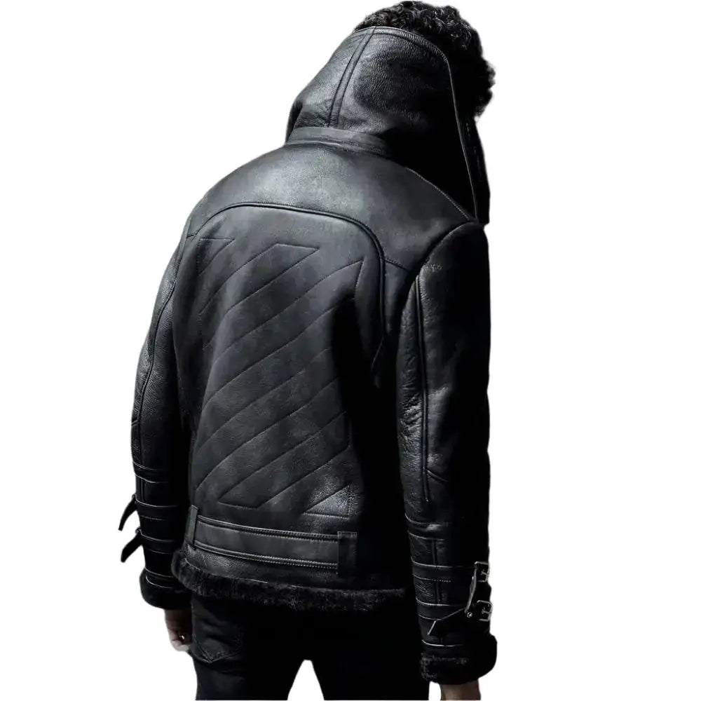 Men’s Shearling Aviator B3 Flying Jacket – Pilot Coat Style-1