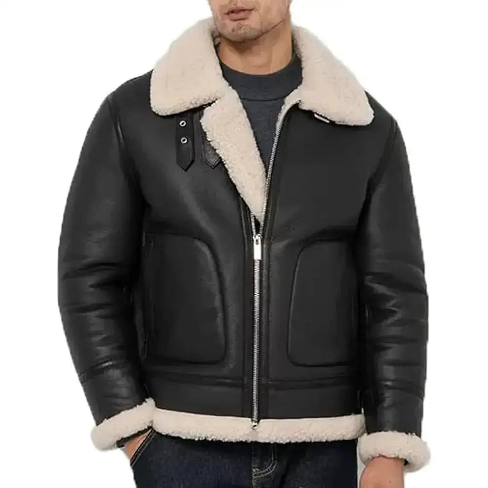 Men’s Shearling Aviator Jacket-0