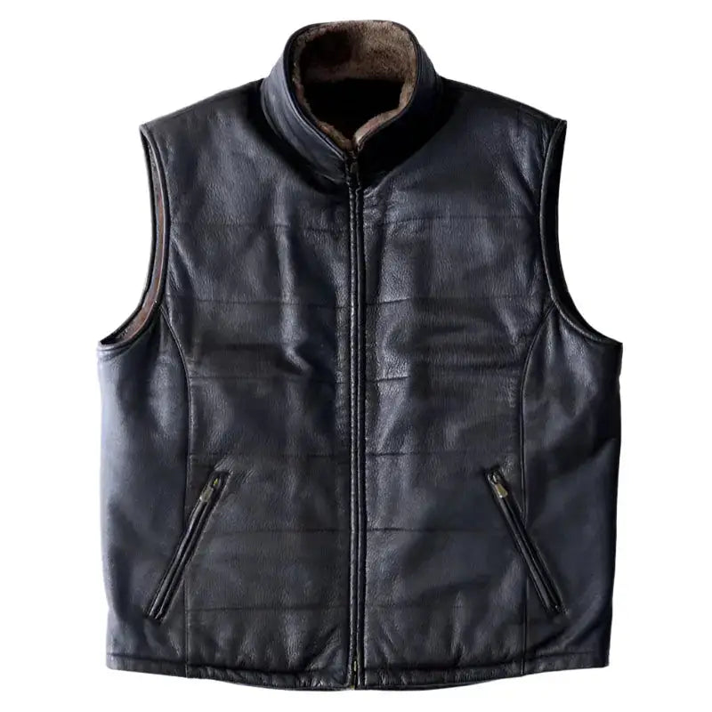 Mens Shearling Sheepskin Vest-0