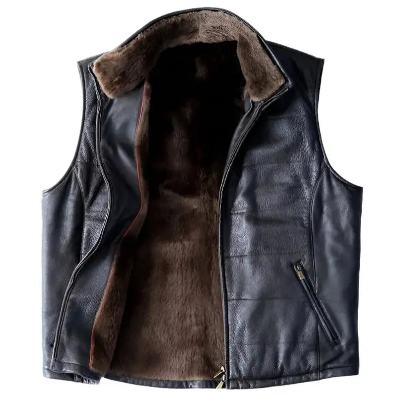 Mens Shearling Sheepskin Vest-2