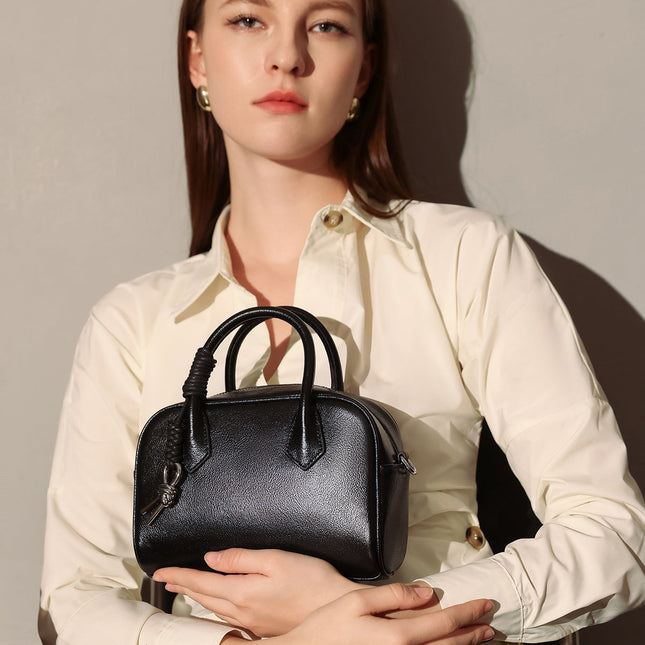 Meredith Leather Boston Top Handle Bag-3