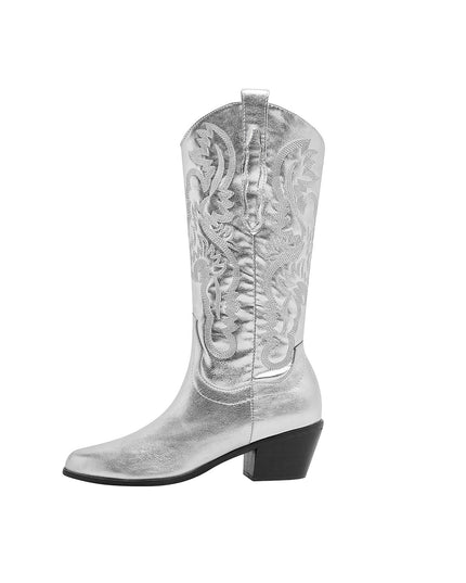Metallic Party Glam Cowgirl Boots-5