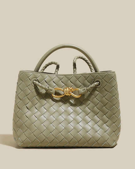 Mint Green Woven Tote Bag-0