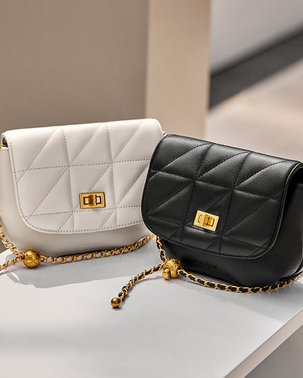 Monaco Trendy Triangle Quilted Leather Chain Bag-1