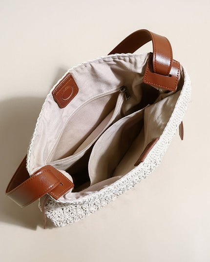 Lightweight Natural Straw Woven Tote Bag-3