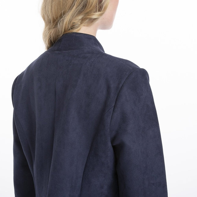 Navy Faux Suede Jacket-1