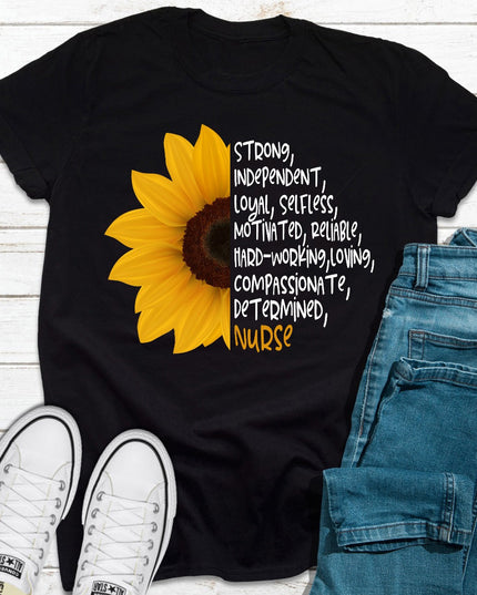 Sunflower Nurse T-Shirt-3