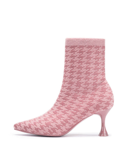Pointed Toe Stiletto Heel Stretch Ankle Boots-7