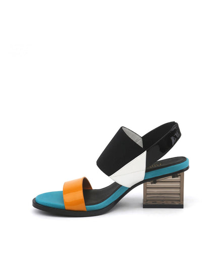 Pop Colored Crystal Heel Sandals-6