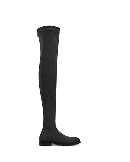 Posh Low Heel Thigh Boots with Full Back Zipper-2