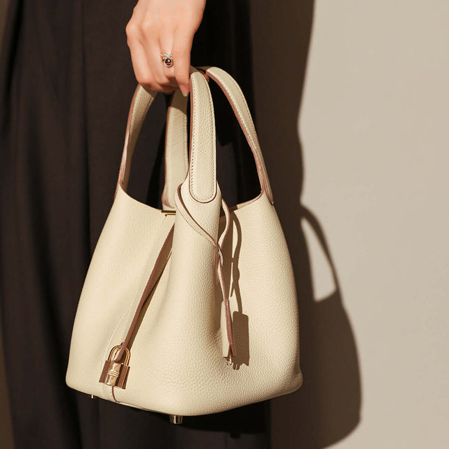Premium Bucket Tote Bag With Lock-1