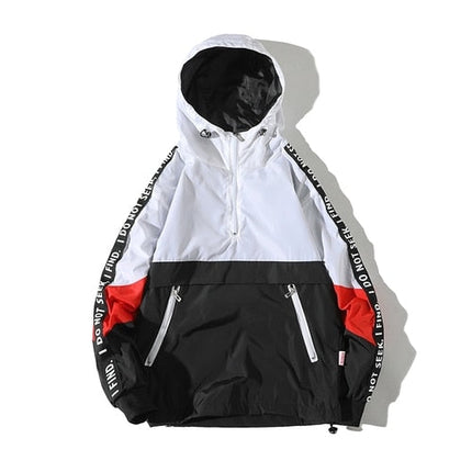 Spring Hip Hop Mens Hooded Windbreaker Jacket Patchwork Vintage Loose Track Hoodie Jacket Coats Streetwear Chaqueta hombre-6