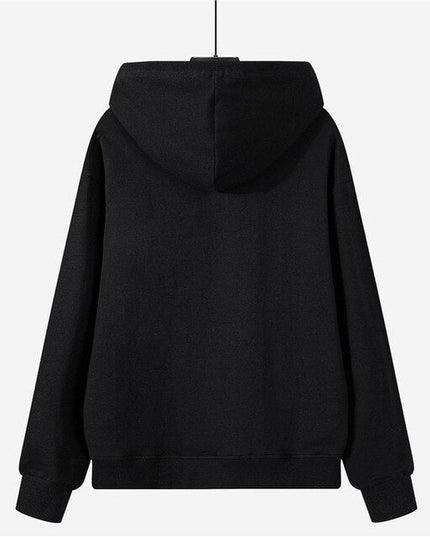 Autumn winter fleece oversize hoodies solid color jackets toppies womens tracksuits hooded sweatshirts-4