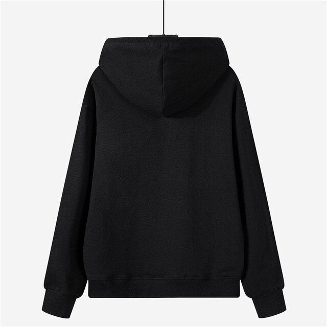 Autumn winter fleece oversize hoodies solid color jackets toppies womens tracksuits hooded sweatshirts-4