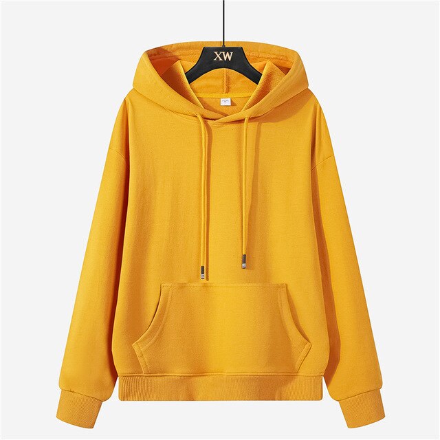 Autumn winter fleece oversize hoodies solid color jackets toppies womens tracksuits hooded sweatshirts-7