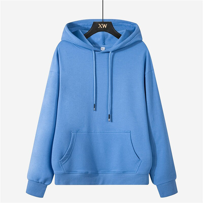 Autumn winter fleece oversize hoodies solid color jackets toppies womens tracksuits hooded sweatshirts-1