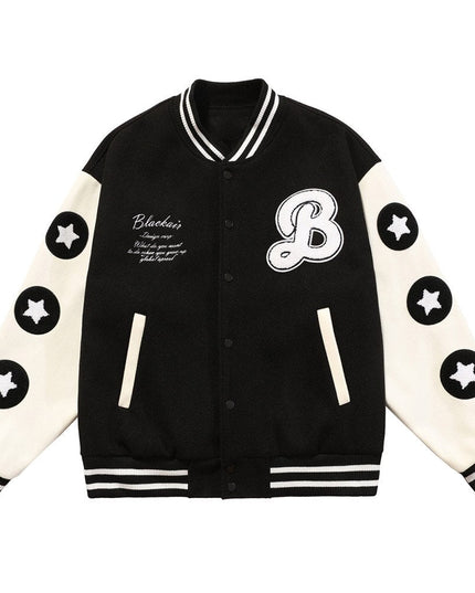 Men Hamburger Patch Letter Embroidery Bomber Jacket Autumn Loose Harajuku Hip Hop Fashion Baseball Coats Couple Outwear-1