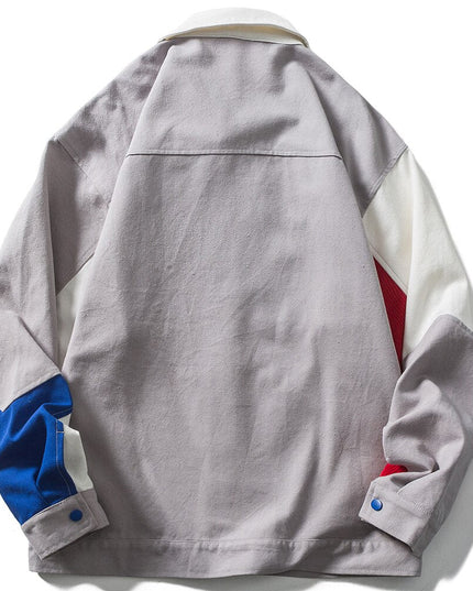 Jacket Men Colorful Patchwork Zipper Pocket Outwear Autumn Baggy Fashion Hip Hop Harajuku Cargo Coats Unisex Streetwear-1
