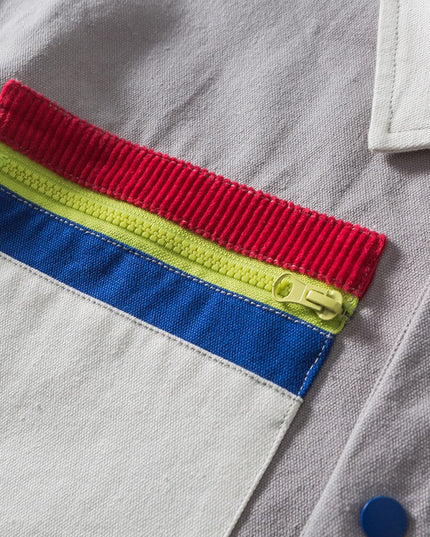 Jacket Men Colorful Patchwork Zipper Pocket Outwear Autumn Baggy Fashion Hip Hop Harajuku Cargo Coats Unisex Streetwear-4