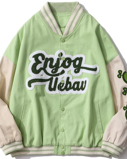 Jacket Men Color Block Patchwork Furry Patches College Style Baseball Coats Oversized Harajuku Fashion Youth Streetwear-1