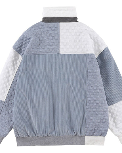 Jacket Men Hit Color Block Patchwork Standing Collar Coats Youthful Vitality All-match College Style Outwear Streetwear-1