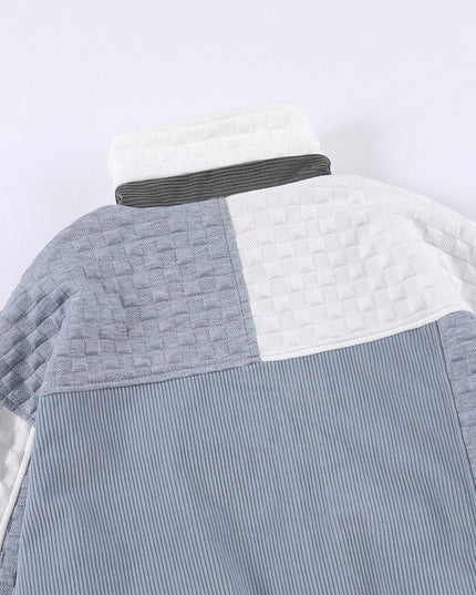 Jacket Men Hit Color Block Patchwork Standing Collar Coats Youthful Vitality All-match College Style Outwear Streetwear-4