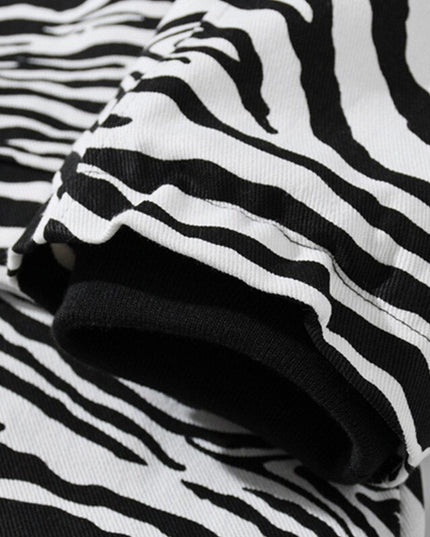 Parka Jacket Men Zebra Striped Print Thick Hooded Jackets Coat Loose Casual Retro Hip Hop Fashion Padded Outwear Winter-4