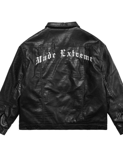 Leather Parkas Jackets Men Pockets Thick Black Motorcycle Jacket Vintage High Street Punk Fashion Turn-down Collar Coat-1