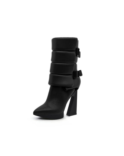 Puffy Leather Platform Boots-1