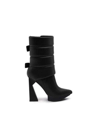 Puffy Leather Platform Boots-2