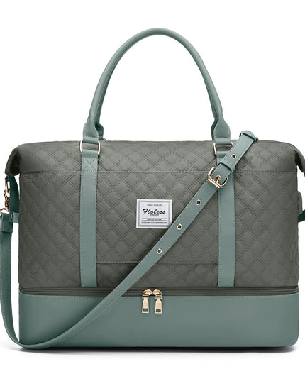 Quilted Business Overnight Travel Duffel Bag-8