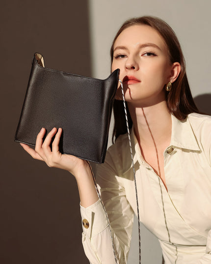 Sandra Leather Shoulder Bucket Bag-1