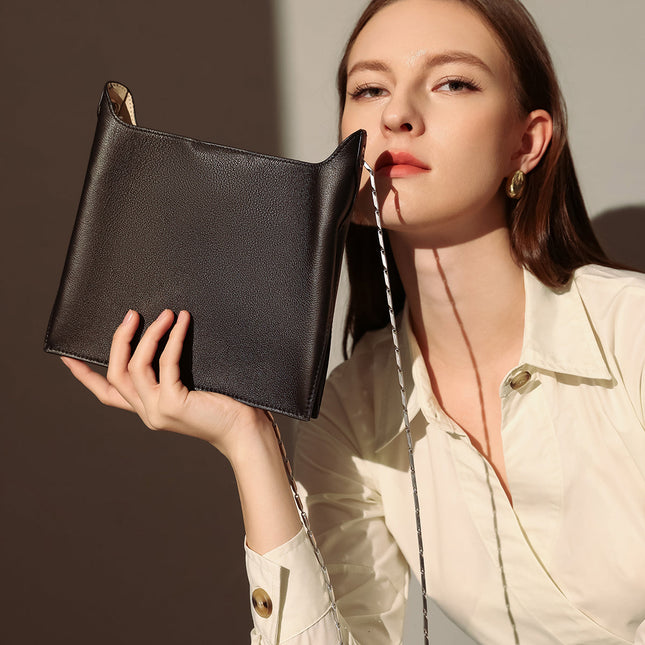 Sandra Leather Shoulder Bucket Bag-1