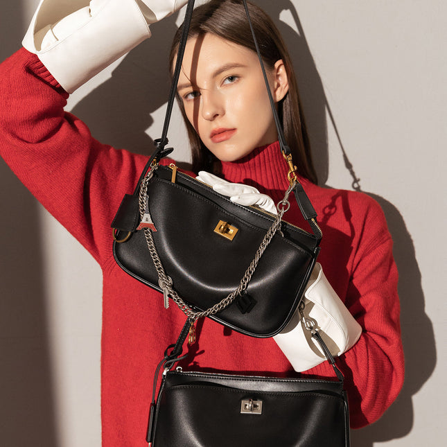 Santa Monica Leather Shoulder Bag-1