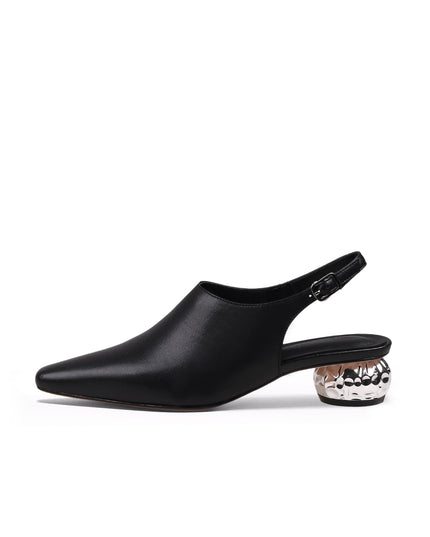 Sculptural Ball Heel Slingback Sandals-0
