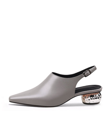 Sculptural Ball Heel Slingback Sandals-5