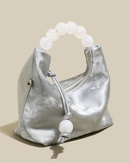 Silver Pearl Top Handle Bag-1