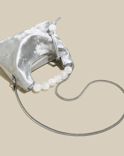 Silver Pearl Top Handle Bag-2