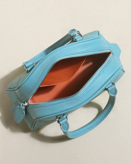 Simple Leather Bowling Bag-2