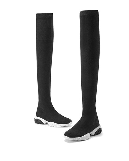 Slimming Stretchy Thermal Over the Knee Boots-1