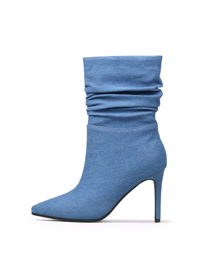 Slouch Stiletto Denim Blue Boots-0