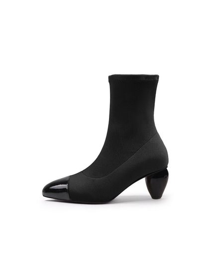 Sock Boots with Spiral Heels-0
