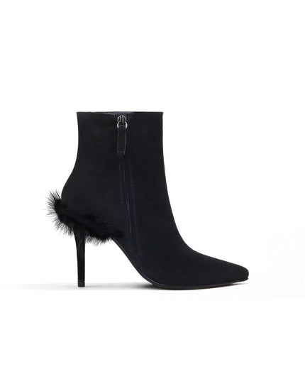 Stiletto Ankle Boots with Faux Fur Heel Accent-2
