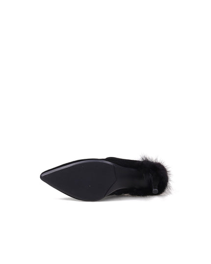 Stiletto Ankle Boots with Faux Fur Heel Accent-4
